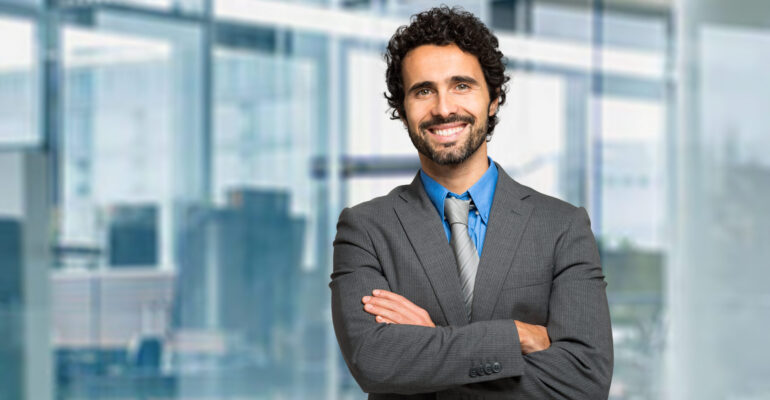 Smiling manager portrait